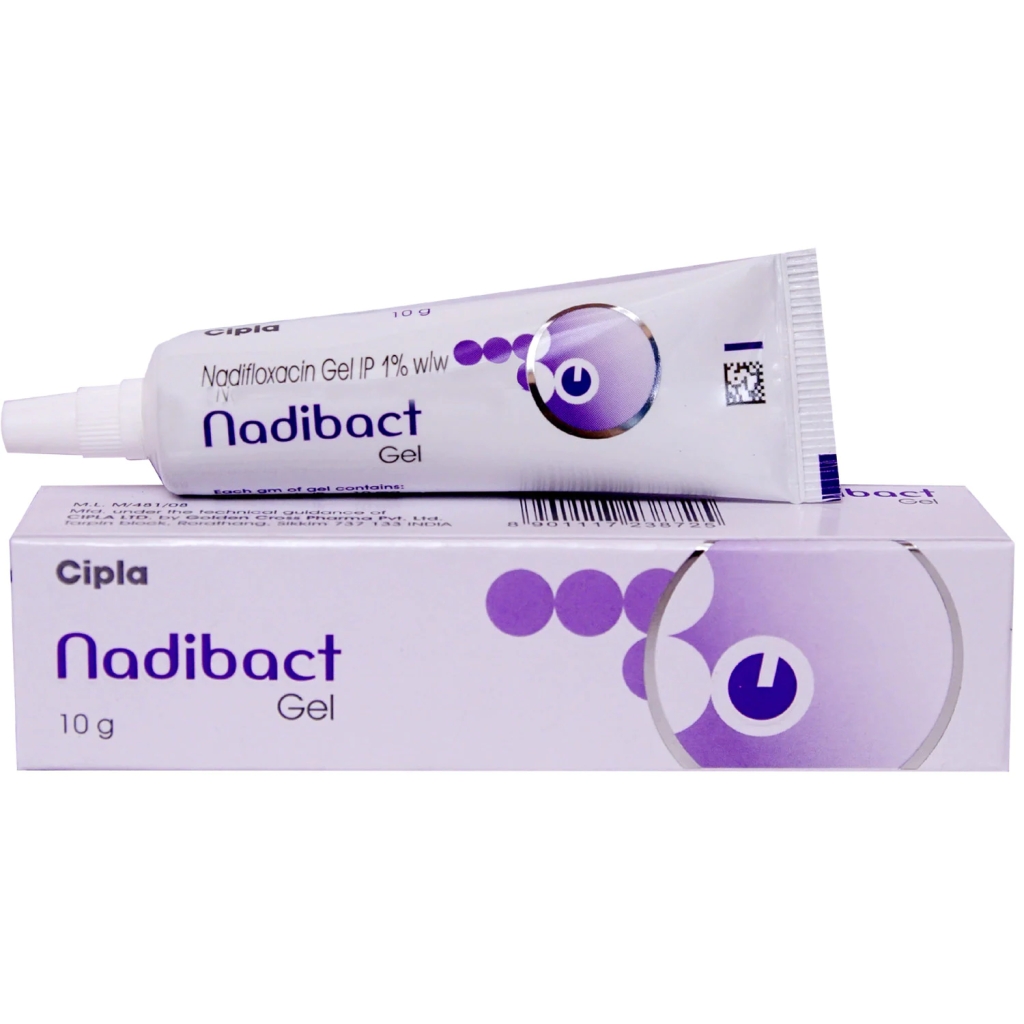 Nadibact Gel 10gm for treating topical infections caused by the bacteria